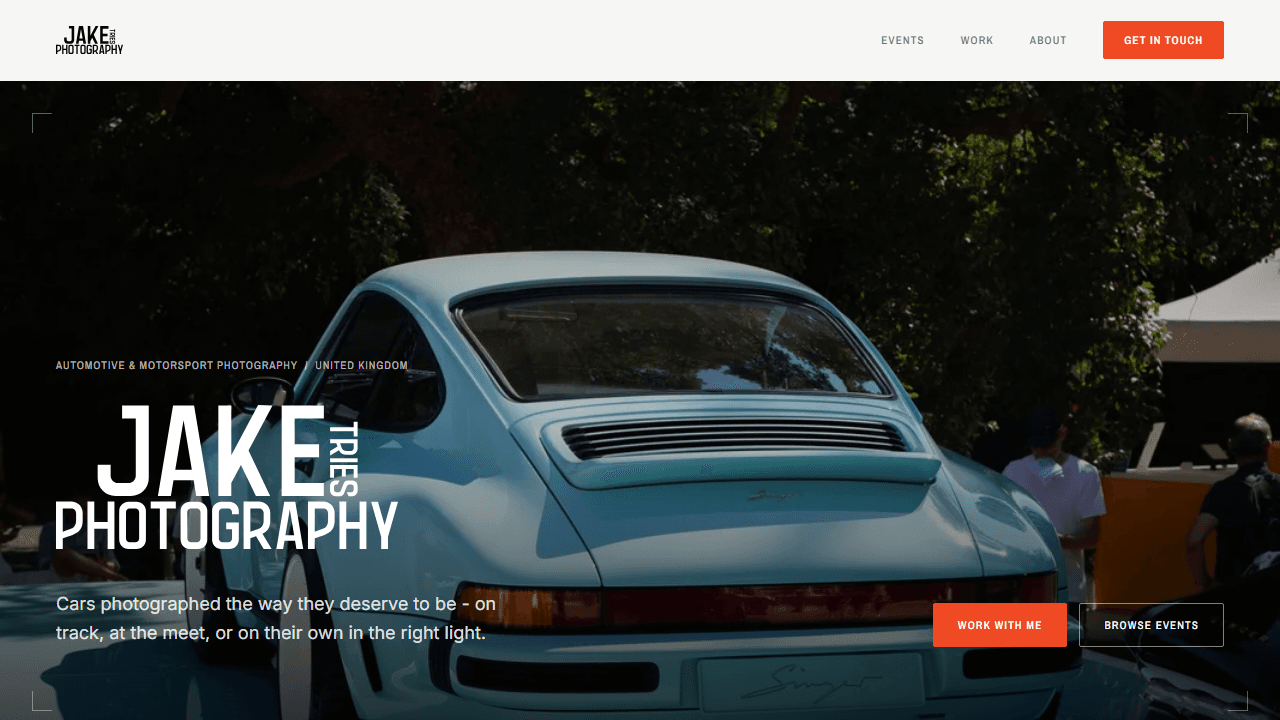 The Jake Tries Photography website